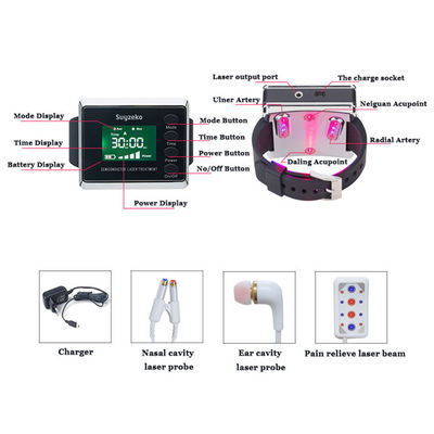 Наручные часы оборудования низкоуровневой терапией лазера физические для диабетиков